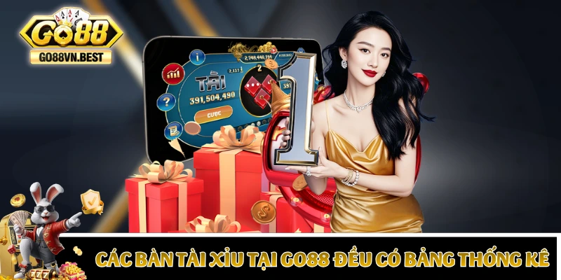 Các bàn tài xỉu tại GO88 đều có bảng thống kê