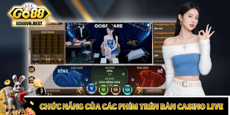 Chức năng của các phím trên bàn chơi casino live