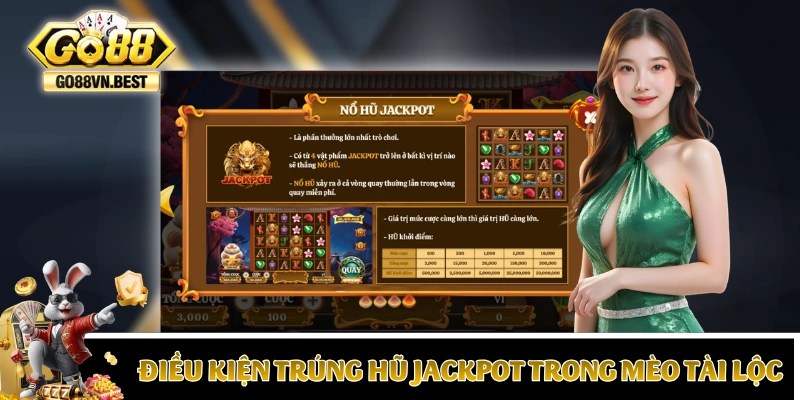 Điều kiện trúng hũ Jackpot trong Mèo Tài Lộc